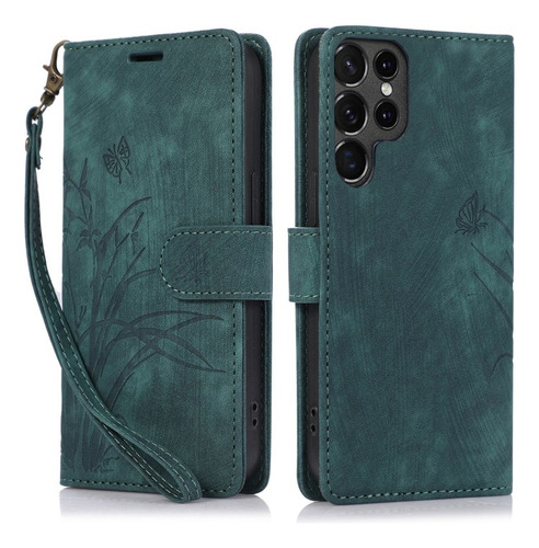 Funda De Teléfono Mariposa Orquídea Para Samsung, Con Cordón