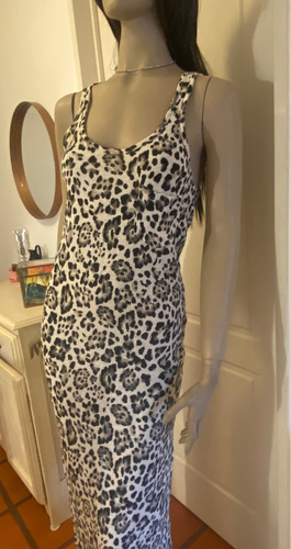 Vestido Paula Cahen Danvers Leopardo Largo Animal Print (Usado)