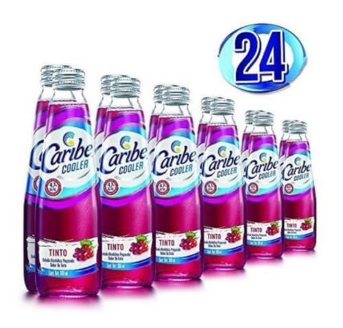 Pack De 24 Licor Caribe Cooler Tinto 300 Ml