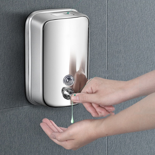 Imagen 3 de 8 de Dispensador Jabón Rellenable 500 Ml. Acero Inoxidable