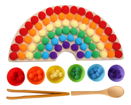 Wooden Peg Board Bead Game Color Counting Matching Game Wood