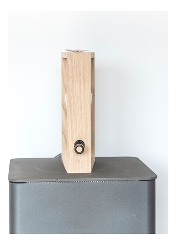 Soporte Para Vinos De Encino, Estante De 1 Botella Y Copas