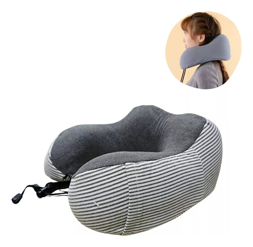 Cojín Para Cuello Modelo Rayado Ajustable Para Viajes Largos