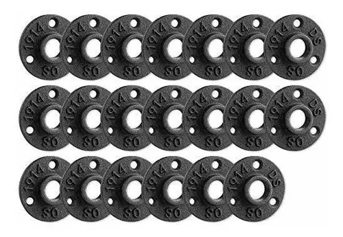 Bridas De Piso De Hierro Fundido - 10 Piezas, DN20 3/4", Roscadas, Negras, Para Muebles Industriales, Estanterías Y Proyectos DIY