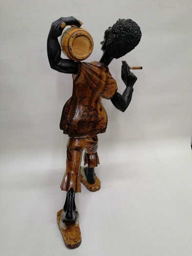 Escultura De Mesa Hombre Cubano Desarmable En Cedro Y Óleo (Usado)