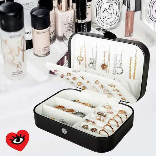 Estuche Joyero Negro Organizador Alhajero Joyas Portatil Veoquiero