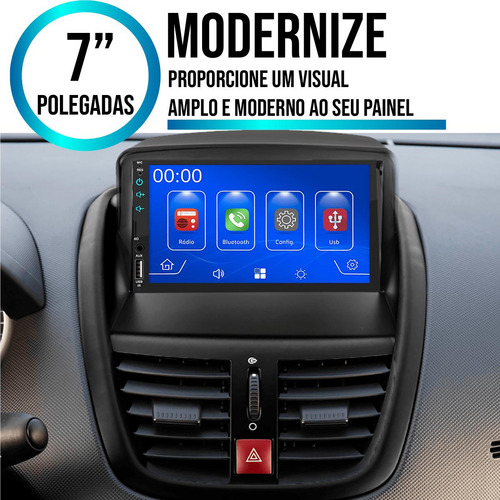 Kit Multimidia 7 Polegadas Peugeot 207 09 10 11 12 13 14 15