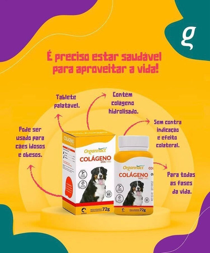 Colágeno Dog Tabs 72g (60 Tabletes) Organnact