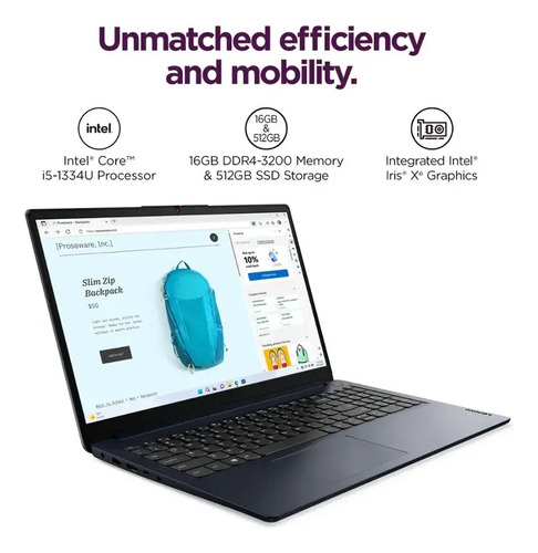 Notebook Lenovo Ideapad 1i I5 16gb 512gb Pantalla Táctil 15