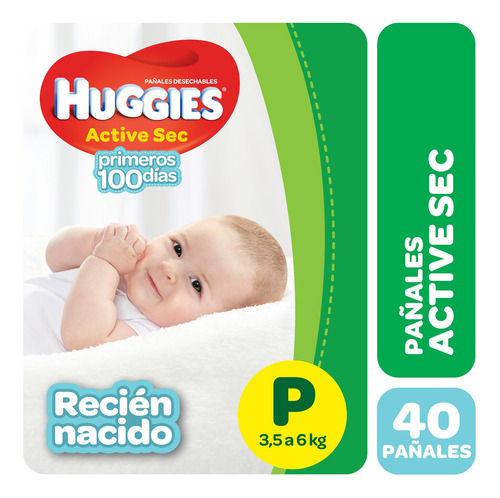 Pañales Huggies Active Sec Mega P X40