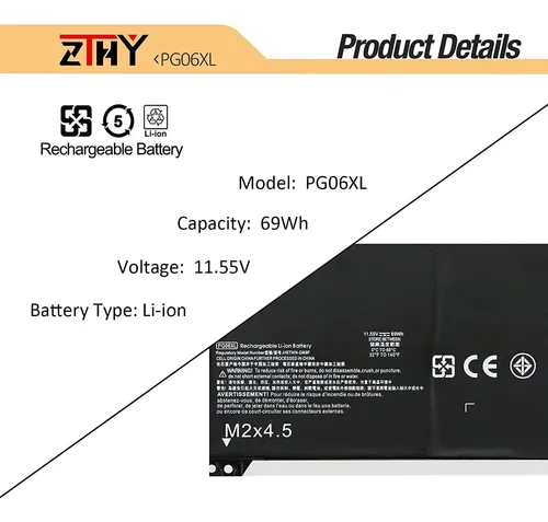 Zthy Pg06xl Batería De Repuesto Para Hp Omen 15-dh 15-dh1xxx