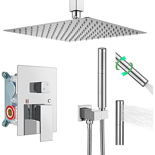 Heyalan Sistema De Ducha De Cromo Pulido Para Montaje En Tec