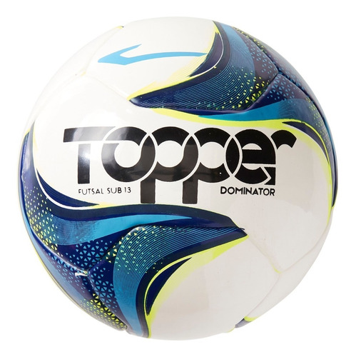 Bola De Futebol Futsal Sub 13 Dominator Td1 Topper Cor Bco/Azul/Amar Neon