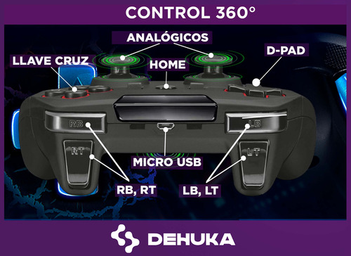 Joystick Ergonomico Para Pc Pc Gamer Usb P3 Control Computadora Steam Notebook Android Tv Box Dehuka Negro