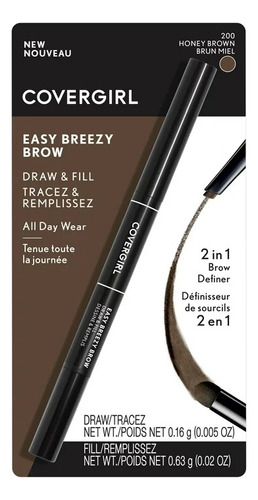 Delineador De Ceja Covergirl Easy Breezy Brow 2 In 1 Brow Color Honey Brown 200