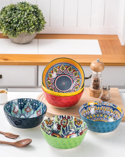 Juego De Tazones Para Sopa Y Cereales De Ceramica Con Plomo
