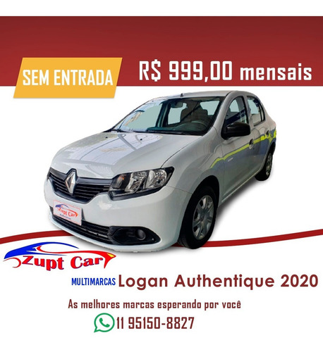 Renault Logan 2020 Sem Entrada Impérdível Uber 99 Pop
