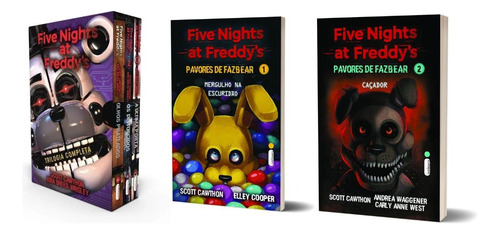 Kit De Livros: Box Five Nights At Freddy's - Trilogia Completa & Pavores De Fazbear Vols. 1 E 2 - Mergulho Na Escuridão & Caçador (coleção Clássica De Fnaf E Os Novos Contos) Em Português Capa Comum