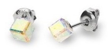 Aros Spark Plata Cristales Swarovski Tornasol  /marisio