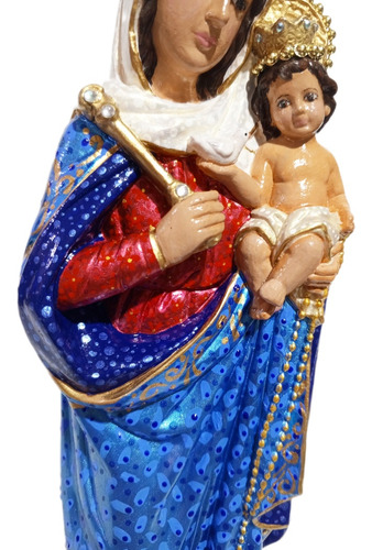 Virgen De Chiquinquirá Estatuilla 30 Cms Artesanal