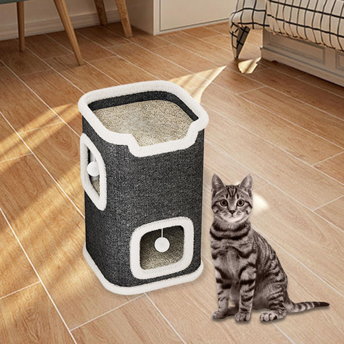 Rascador Cuadrado Para Gatos, Protege Los Muebles, 2 Niveles