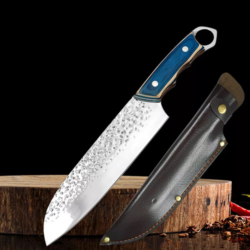 Faca Cheff Cozinha E Churrasco Em Aço Inox Premium Afiada Cor Prata