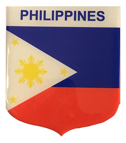 Adesivo Resinado Em Escudo Da Bandeira Das Filipinas