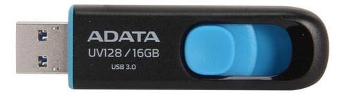 Pendrive Adata UV128 16GB 3.2 Gen 1 preto e azul