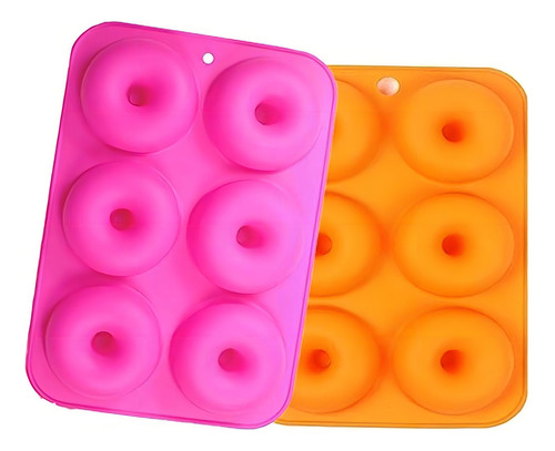 Conjunto de moldes de rosca de silicone de 6 cavidades de 2 antiaderentes em tamanho real