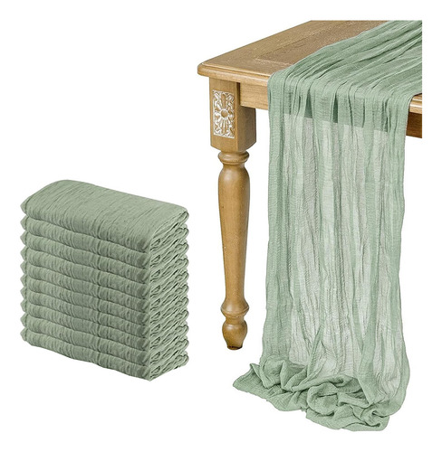 Juego De Gasa Semitransparente Table Runner Con Forma De Sal