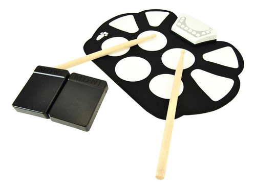 Roll Up Drum Practice Pad Eletrônico Portátil Enrolado À Mão
