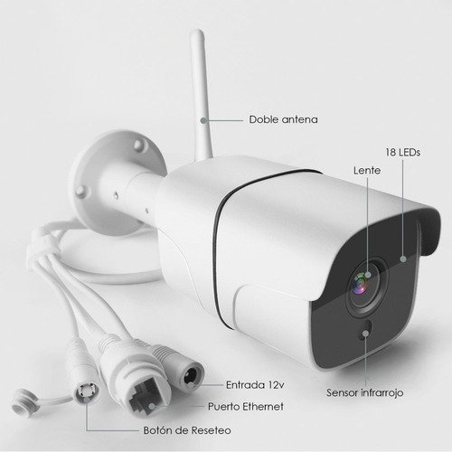 Cámara Wifi Ip Full Hd 1080p Bullet Exterior Audio