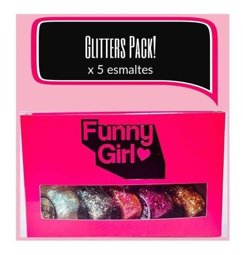 Pack X 5 Esmaltes Glitters Funny Girl 