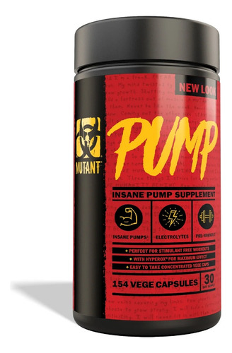 Pre Entreno Mutant Pump Oxido Nitrico 22 Servicios L Sabor N/a