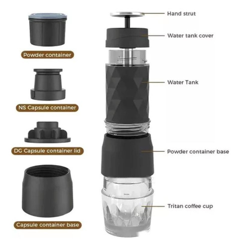 Máquina Café Expreso Portátil Manual 3 En 1 Capsulas