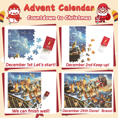 Calendario De Adviento 2024 Puzzle Navidad 1008 Piezas