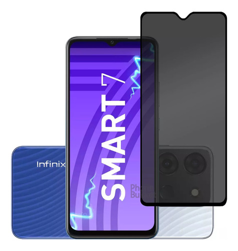 Vidrio Templado Antiespia Infinix Smart 7 Privacy Dureza 