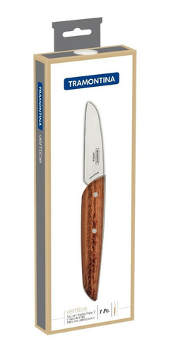 Cuchillo Frutas Tramontina Verttice Acero Inox 3 Pulgadas Color Madera