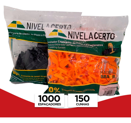 Kit 1000 Espaçadores + 150 Cunhas Niveladoras - Nivela Certo