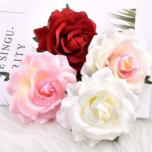 Hi, 60 Cabezas Flores Rosa Artificial Decoración Boda