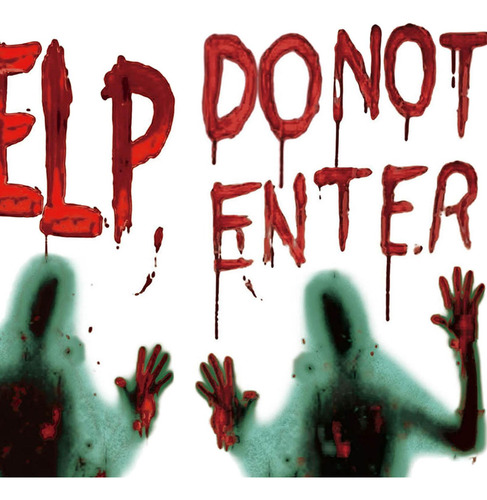 5 Handprint Decoraciones Accesorios De Halloween Calcomanía