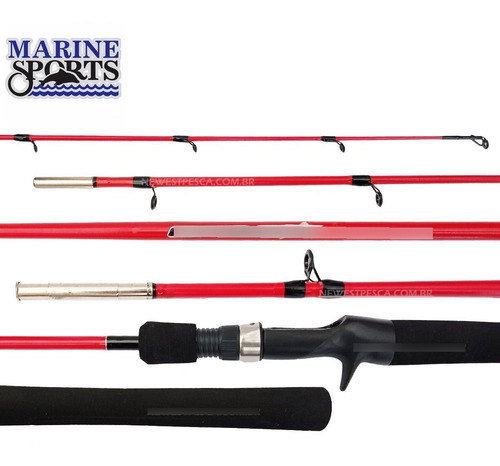 Imagem 2 de 10 de Kit 2 Varas Carretilha Estrela 30lb 1,68m Ação Média Marine