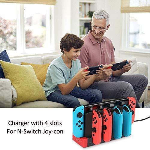 Kingtop Charger Para Nintendo Switch Joy-con, Base De Estaci