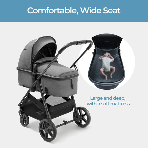Cochecito De Bebé 2 En 1 Convertible Modo Moisés Plegable