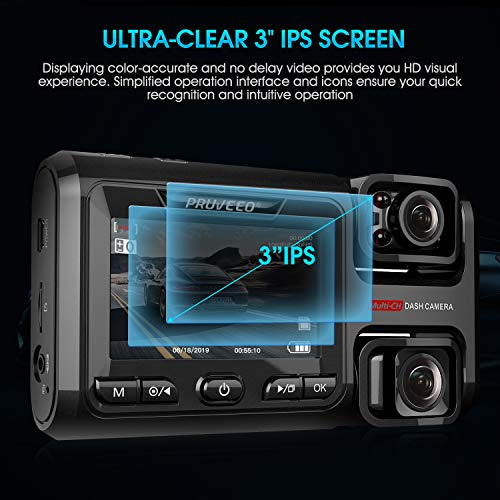 D40 Three And Dual Channel Dash Cam Front Inside Rear With