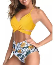 Comprar Trajes De Baño Dos Piezas Mujer Bañador Talle Alto Bikini
