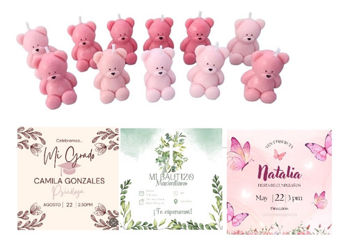 Vela Para Recordatorio * Oso Miel X 12 Und
