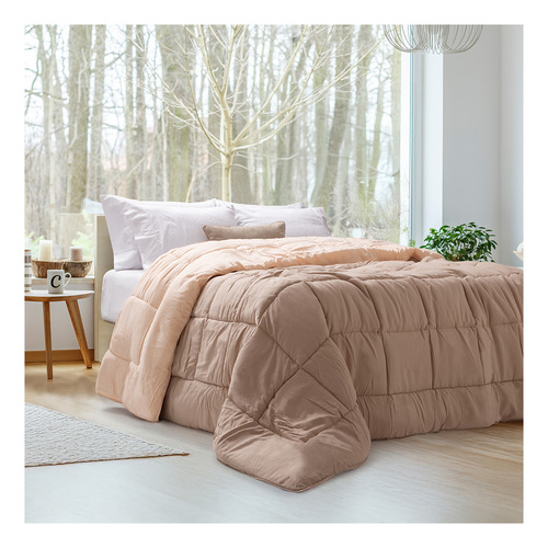Acolchado Palette New Look Twin Size - 170x240 Almendra Lisa
