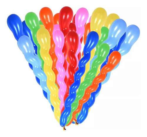 300 Globo Espiral Salchicha Zig Zag Fiesta Batucada Carnaval