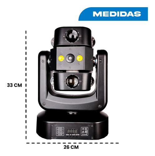 Cabeza Movil Led Rgb + Laser Luz Estrobo Dmx Dj
